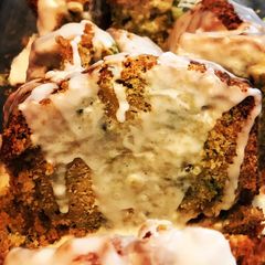 A picture of Zucchini Lemon Bread with Lemon Glaze.