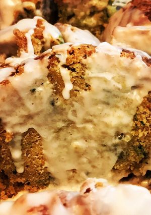 A picture of Zucchini Lemon Bread with Lemon Glaze.