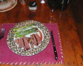 Easy Fast Cooking Sous vide aged prime strip steak with parmesan Asparagus Delicious Nutritious