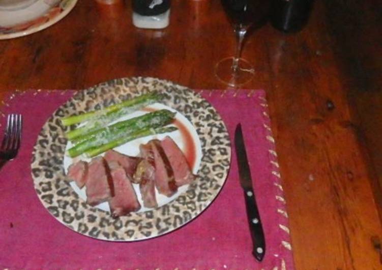 Recipe of Favorite Sous vide aged prime strip steak with parmesan Asparagus