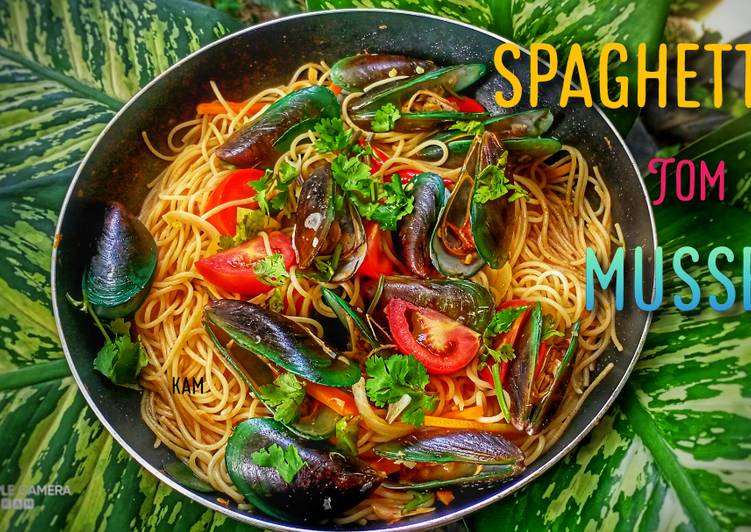 Rahsia Resepi: Spaghetti angel hair tom yum bersama mussels - Resepi Percuma