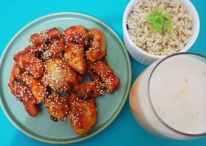 Pollo a la Miel con Ajonjolí Receta de Nara Selene Damacén- Cookpad