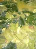 Sayur lodeh (koro, tempe, dan daun mangkuk)