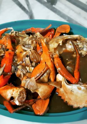 Foto resep Kepiting Telur Saus Lada Hitam Sederhana