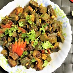 A picture of Okra Tomato Curry.