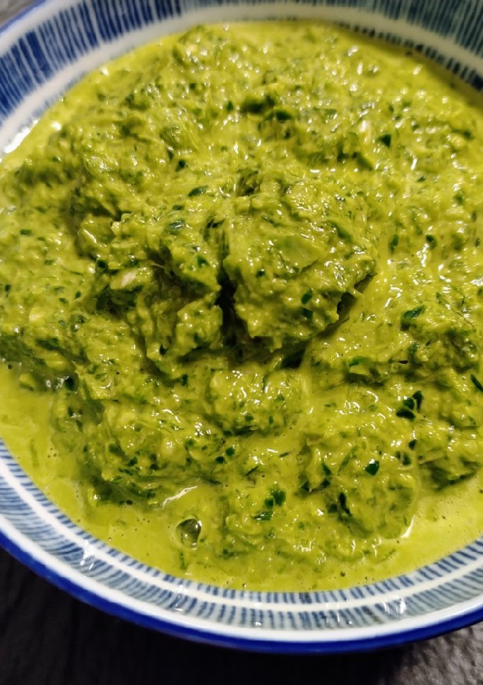 A picture of Simple green curry paste.