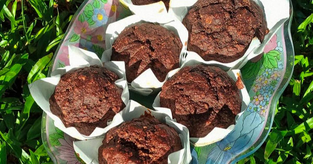 Muffins de avena y chocolate (sin tacc, sin azúcar) Receta de Ara Alvarez Cookpad