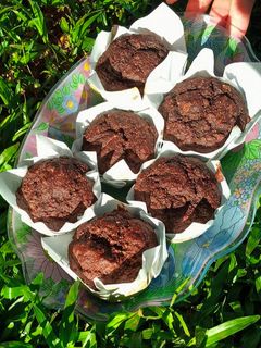 Una foto de Muffins de avena y chocolate (sin tacc, sin azúcar)