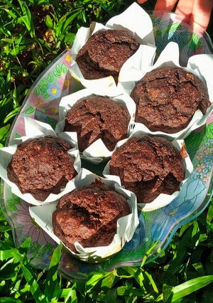 Una foto de Muffins de avena y chocolate (sin tacc, sin azúcar)