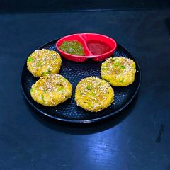 A picture of Rice Flakes With Capsicum Tikki.