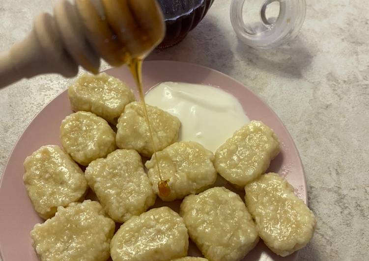 Ленивые вареники с бананом