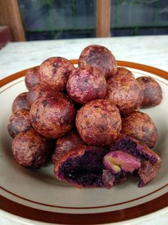 Foto resep Bola ubi ungu isi pisang
