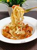 258. SPAGHETTI CARBONARA WITH SOSIS