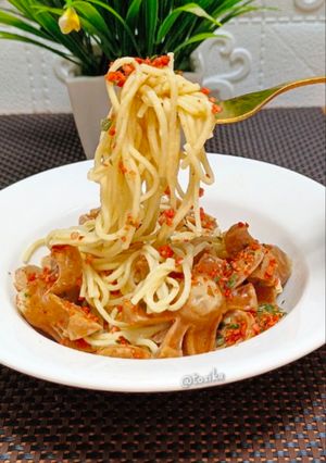 Foto resep 258. SPAGHETTI CARBONARA WITH SOSIS