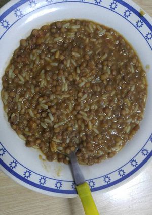 Una foto de Lentejas con arroz