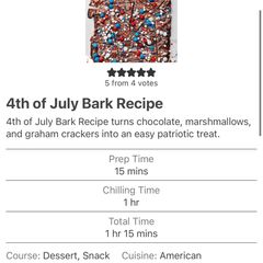 A picture of 4th of July Bark Recipe.