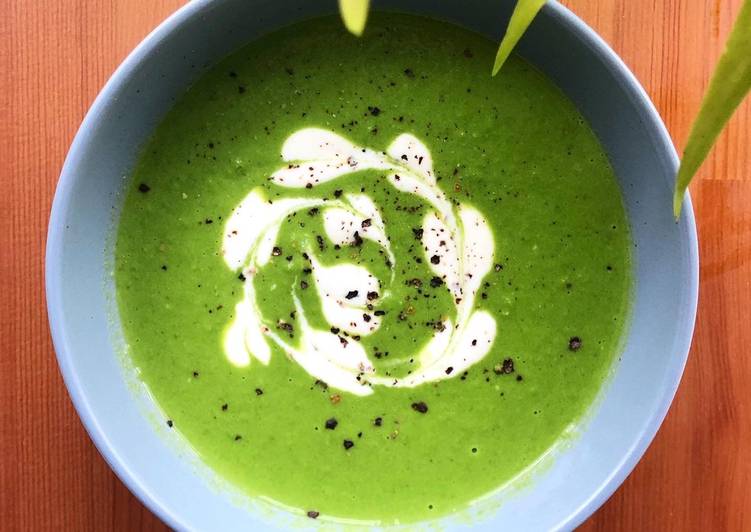 Steps to Prepare Quick Frozen Pea and Spinach Soup