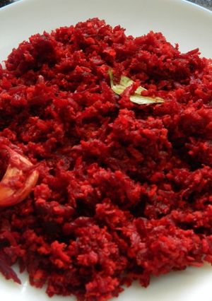A picture of Beetroot with grated coconut (thoran).
