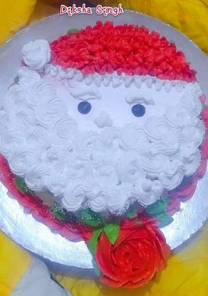 A picture of Santa chocolate cake.