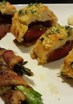 A picture of Steak Stuffed Garlic Bread.