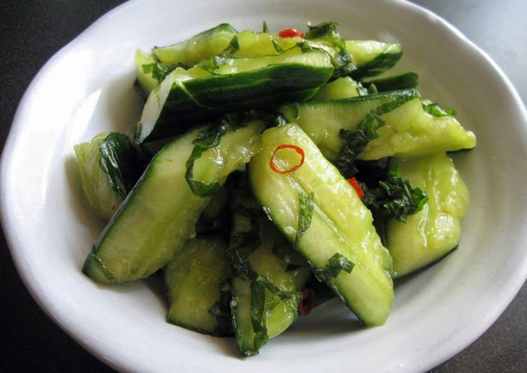 Recipe of Perfect Salted Cucumber &amp; Shiso Salad