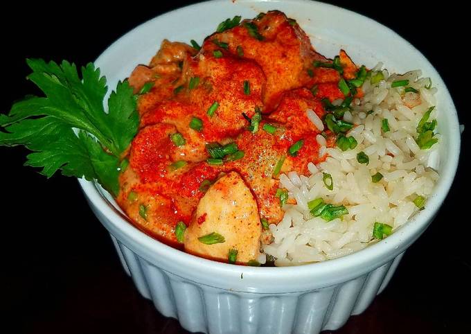 Mike's Hungarian Chicken Paprikash Over Rice