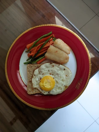 Easy Steps to Make Recipes Pan Fried Dory with Vegetable Fries and Egg Toast the So Delicious Perfect.