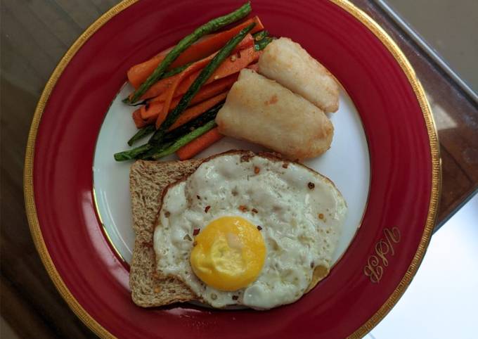 Pan Fried Dory with Vegetable Fries and Egg Toast