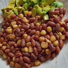 A picture of Githeri na Ova (Maize, beans & Guac).