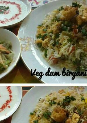 A picture of Veg dum biryani.