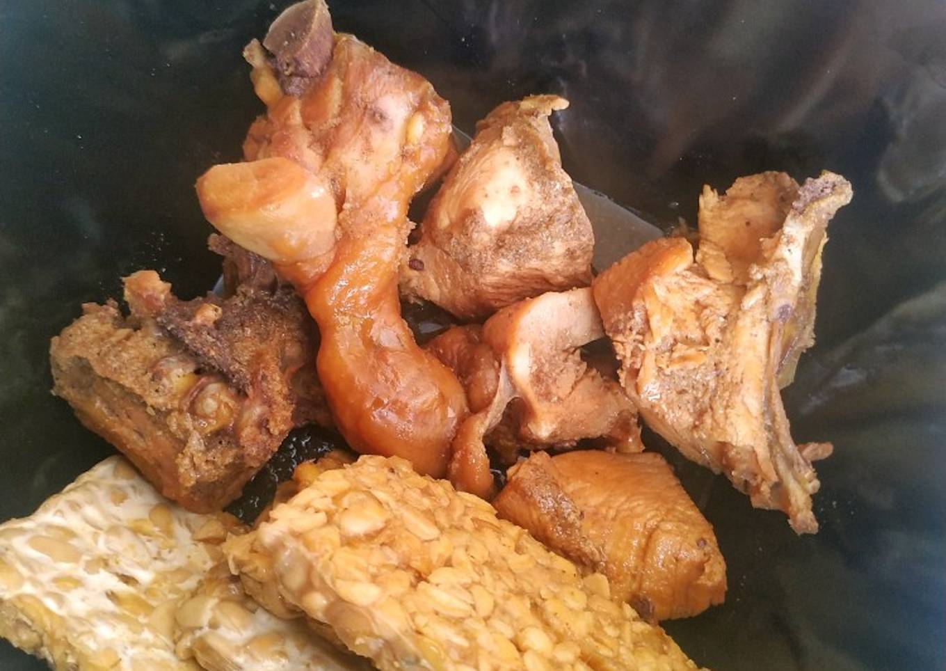 Ayam tempe ungkep bumbu kalasan