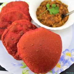 A picture of Stuffed Beetroot Paneer Poori.