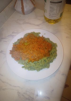 Una foto de Spaghetti de espinacas