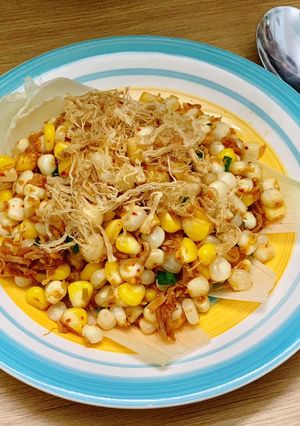 Hình của món Bắp xào bơ tôm - chà bông.