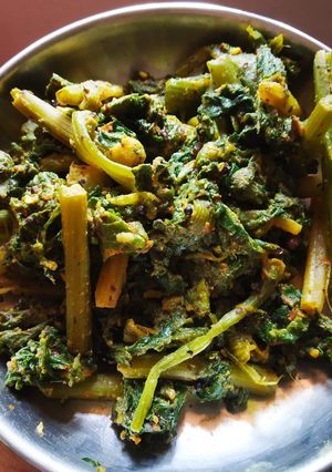 A picture of Pumpkin stem sabji.