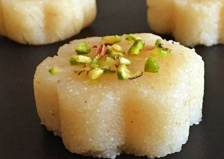 Coconut milk flavoured suji halwa