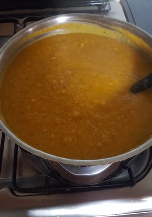 Une photo de Soupe potiron et lentilles corail