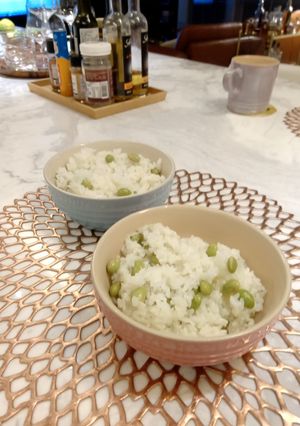 毛豆仁炊飯(方便素)(家常飯)(便當菜) 的食譜成品照片