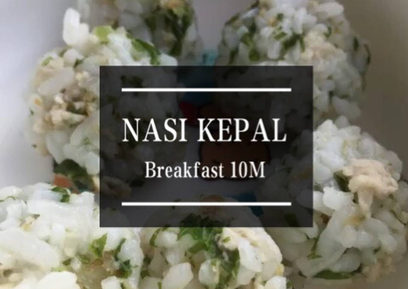 Nasi Kepal Bayam dan daging