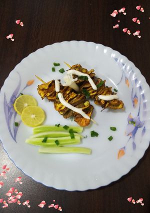 A picture of Roasted eggplant tikka.