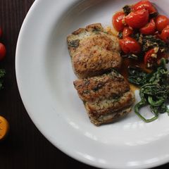 A picture of Basa with white wine sauce.