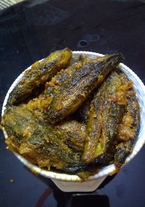 A picture of Dahi Karele / curd bittergourd.