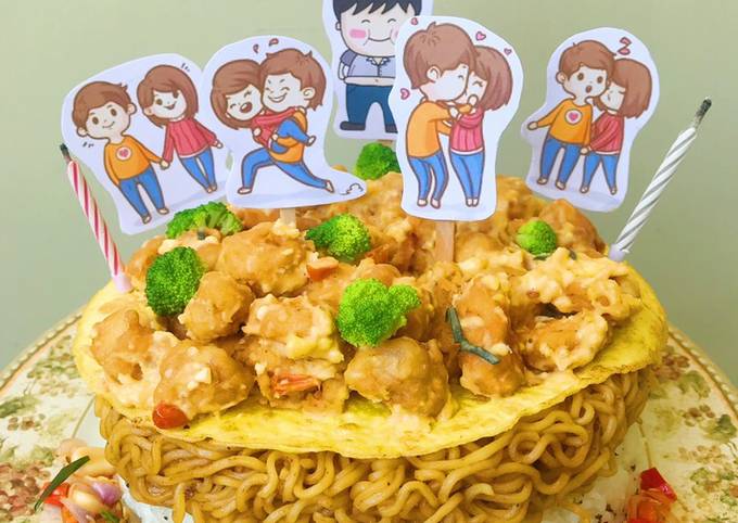 Resep Kue Indomie Chicken Salted Egg, Sempurna
