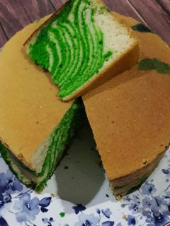 Foto resep Bolu zebra putih telur pandan ala mommy rafa