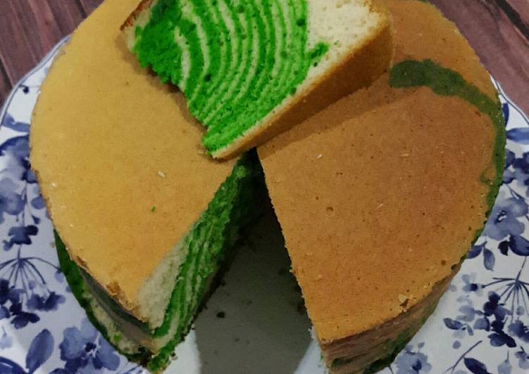Bolu zebra putih telur pandan ala mommy rafa