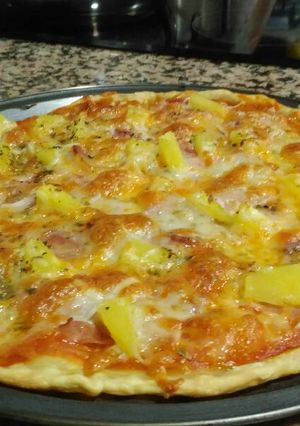 Una foto de Pizza hawaina