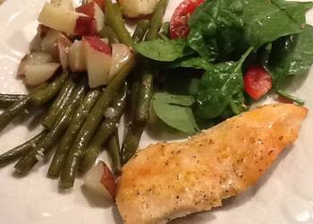 How to Make Appetizing Garlic  Lemon Chicken with Red Potatoes  Green Beans