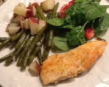 Easy Making Recipe Garlic  Lemon Chicken with Red Potatoes  Green Beans Most Delicious