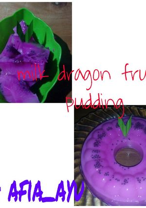 Foto resep Milk dragon fruit pudding