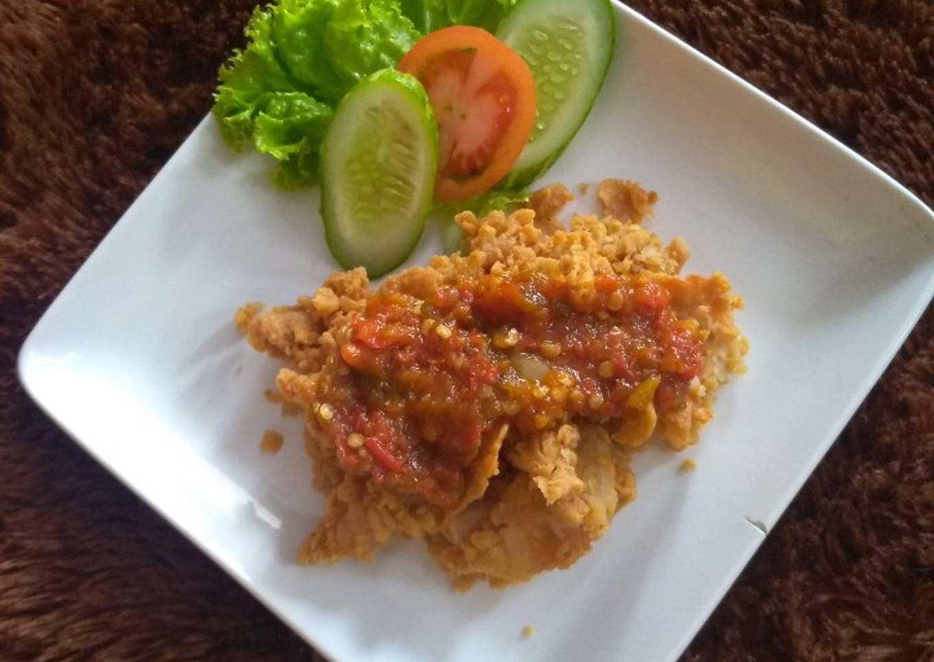 Ayam geprek tanpa tulang